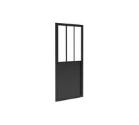 Vente-unique Porte de douche pivotante URBANIK noir mat style atelier 80 x 195 cm