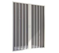 FORTE Porte de douche pliante en PVC Flex 130 cm H185 ouverture centrale réversible Blanc mat
