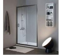 Porte de douche pour niche 150 cm avec panneau fixe et coulissant | City