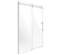 Porte de douche sans cadre SucceBuy (1474-1499 x 1905 mm) Porte coulissante en verre (1 élément fixe + 1 élément mobile) en verre de sécurité transparent de 8 mm, incassable, revêtement NANO, anti-tac