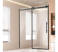 Porte de douche sans cadre VEVOR (1474-1499 x 1905 mm) Porte coulissante en verre (1 fixe + 1 mobile) en verre trempé de 8 mm d'épaisseur, incassable, NANO, résistante aux taches, avec ferrures en aci