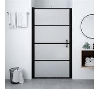 vidaXL Porte de douche en verre trempé mat 100x178 cm noir