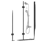 VEVOR Porte de baignoire-douche sans cadre 1295x1422 mm, pare-baignoire à charnière 3 volets pliable avec porte en verre trempé de 6 mm, conception rotative et pliable à 180°, pour salle de bain, noir