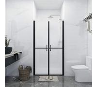 vidaXL Porte de douche ESG dépoli 98-101×190 cm Aluminium noir mat