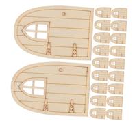 Porte de Fée en Bois Arqué, Lot de 30, Finition Brute | Grain Visible, Fenêtre Creuse et Surface Lisse, pour Dioramas, Maisonnettes, Bâtonnets et Clôtures