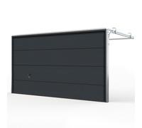 Porte de garage 4 m, garage double, 4000 x 2000 mm, Woodgrain, RAL 7016 gris anthracite, sans moteur
