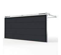 Porte de garage 5 m, garage double, 5000 x 2000 mm, Woodgrain, RAL 7016 gris anthracite, sans moteur