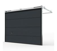 Porte de garage sectionnelle 4mx3m, comfort, gris anthracite, woodgrain, 4000 x 3000 mm, entièrement personnalisable