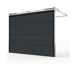 Porte de garage sectionnelle 4mx3m, comfort, gris anthracite, woodgrain, 4000 x 3000 mm, entièrement personnalisable