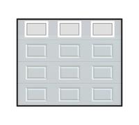 Porte de garage sectionnelle à cassette blanc avec fenêtres avec moteur Somfy L254 x H218 cm - CAOPAS