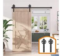 Porte de Grange, Coulissage Barn Hardware Kit Rail Industriel Porte de bois Porte-placard Cuisine Terrasse Système piste(183cm)