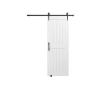 VEVOR Porte de grange coulissante, 762 x 2134 mm, panneau MDF, kit de porte coulissante avec kit quincaillerie, surface en PVC imperméable, facile à installer, cadre en H, pour salon et salle de bain