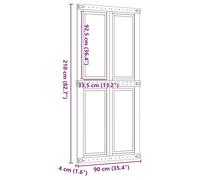 Porte de grange vidaXL , brun miel, 90 x 210 cm, en pin massif