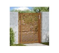 vidaXL Portail de jardin 100x125 cm en acier patiné avec croix