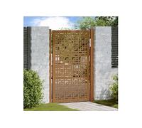 Porte de jardin acier résistant aux intempéries design croisé, porte de clôture, porte extérieure, porte en métal, 4101006