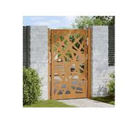 Porte de jardin acier résistant aux intempéries design lumière, porte de clôture, porte extérieure, porte en métal, 4100956