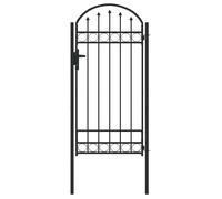 Porte de jardin en acier - vidaXL - Gris - Acier revêtu par pulvérisation - Revêtement par poudre - Verrous sécurisés