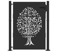Porte de jardin en acier - vidaXL - Noir - 85x155 cm - Acier peint par poudre - Résistant à la rouille
