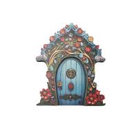 Porte de jardin féérique, porte de lutin, miniature de porte de maison de poupée, ornements de jardin, décoration de porte elfe, décorations de souche d'arbre, décorations d'arbre de fée pour tronc