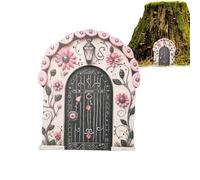 Porte de jardin féérique, porte de lutin | Porte nain de fée en bois pour jardins, décorations de souche d'arbre, décoration de porte d'elfe, accessoires de jardin féérique pour chemins