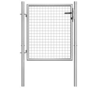 vidaXL Portail de jardin en acier galvanisé 100 x 75 cm argent 144755 Gris G