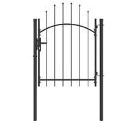 Porte de Jardin WOERDEN Verrouillable Acier Gris Barrière extérieure vidaXL vida