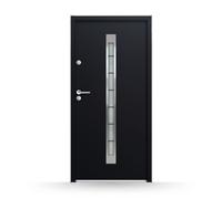 Porte de service 100x200, anthracite, acier-alu, ouverture sur la droite vers l’intérieur, modèle Bayonne, configuration personnalisée