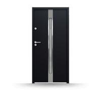 Porte de service anthracite, 90x200 cm, acier, ouverture sur la gauche vers l’intérieur, modèle Évry, configuration personnalisée