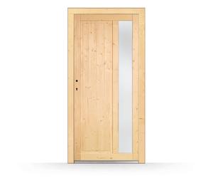 Porte de service bois vitrée Nevers sans poignée - 98×198 cm, personnalisable et élégante pour entrée ou garage