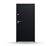 Porte de service gris anthracite, 90x200 cm, acier, ouverture sur la gauche vers l’intérieur, modèle Grasse, configuration personnalisée
