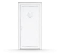 Porte de service PVC, blanc, 98x198 cm, ouverture à l anglaise, modèle Pantin