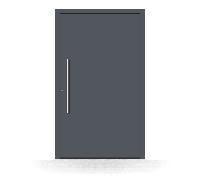 Porte d'entrée 130x215 cm, aluminium, gris anthracite, RAL 7016, isolation phonique et thermique, porte d'entrée Schuco, Modèle Amiens