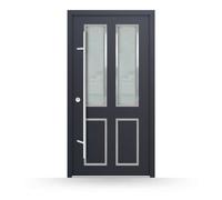 Porte d'entrée acier gris anthracite, 1000 x 2000 mm ou sur mesure, ouverture sur la gauche vers l’intérieur, modèle Montélimar