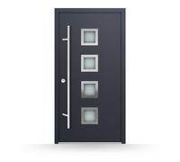 Porte d'entrée acier gris anthracite, 1000 x 2000 mm ou sur mesure, ouverture sur la gauche vers l’intérieur, modèle Touquet