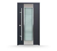 Porte d'entrée acier gris anthracite, 1000 x 2000 mm ou sur mesure, ouverture sur la gauche vers l’intérieur, modèle Sisteron
