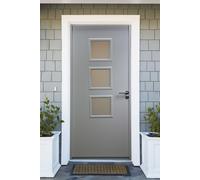 Porte d'entree acier vitree, UNO Blanc, H215 x L90 p, gauche Cotes Tableau