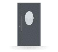 Porte d'entrée aluminium, gris anthracite, RAL 7016, isolation phonique et thermique, porte d'entrée classique, porte d'entrée Schuco, Modèle Royan