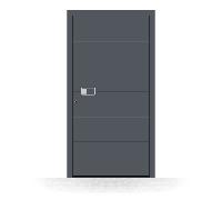 Porte d'entrée aluminium, sans vitre, gris anthracite, RAL 7016, isolation phonique et thermique, moderne, porte d'entrée CarbonCore, Modèle Lorient