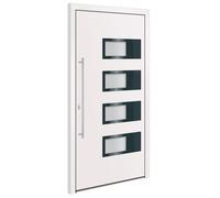 Porte d'entrée Blanc 110x210 cm Aluminium et PVC