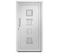 Porte d'entrée blanche 108 x 200 cm | Cadre en PVC, verrouillage à 5 points, verre thermique, ouverture gauche, kit complet