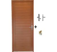 Porte d'entree Bois Pleine, Laura, H215 x L90 p, Gauche Cotes Tableau + Poignee Et Barillet (ref : 010723NO)