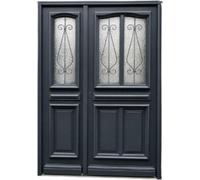 Porte d'entree Bois Tiercee Mathilde RAL7016, H215 x L140 p, droit + Poignée Et Barillet (ref010403RFP)