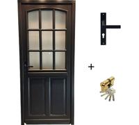 Porte d'entree Bois vitree, Alicia, gris RAL7016, H215 x L90 p, droit Cote Tableau + Poignee Et Barillet( ref 010723NO)