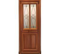 Porte d'entree Bois vitree, Baya, H200 x L80 p, droit + Poignee, Barillet Et Bouton (ref : IN158RPL2 - IN303NEW)