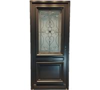 Porte d'entree Bois vitree, Candice RAL 7016, H215 x L90 p.Gauche + Poignee, Barillet Et Bouton (ref : IN158RPL2 - IN303NEW)