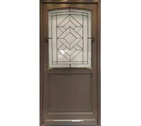 Porte d'entree Bois vitree, Elodie Gris RAL 7039, H215 x L90 p, droit + Poignée Et Barillet (ref010723NO)