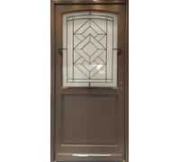 Porte d'entree Bois vitree, Elodie Gris RAL 7039, H215 x L90 p.Gauche + Poignée Et Barillet (ref010403FP)
