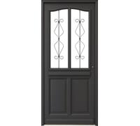 Porte d'entree Bois vitree, Sandro gris RAL7016, H200xL90 p, gauche + Poignée Et Barillet (ref010723NO)