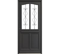 Porte d'entree Bois vitree, Sandro gris RAL7016, H215 x L90 p, droit + Poignée Et Barillet (ref : N158RPL -IN158RCI)