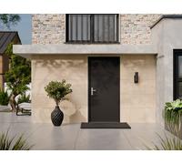 Porte d'entrée en acier pleine H207 x L100 cm anthracite - épaisseur 68 mm - poussant droit - AGUEDA